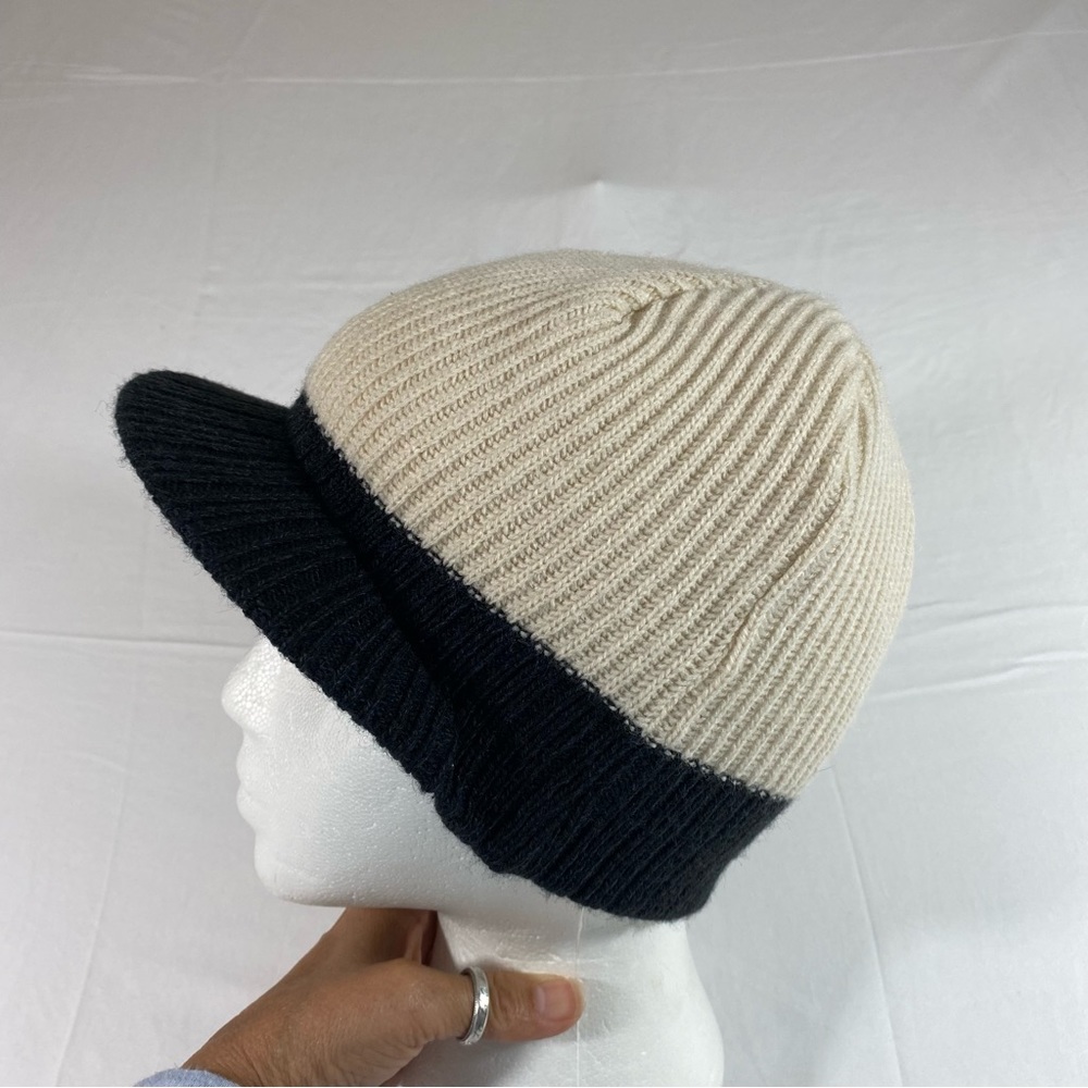 Shred alert Knitted Cap Winter Ski Hat with Beak Black White Beanie cap Unisex